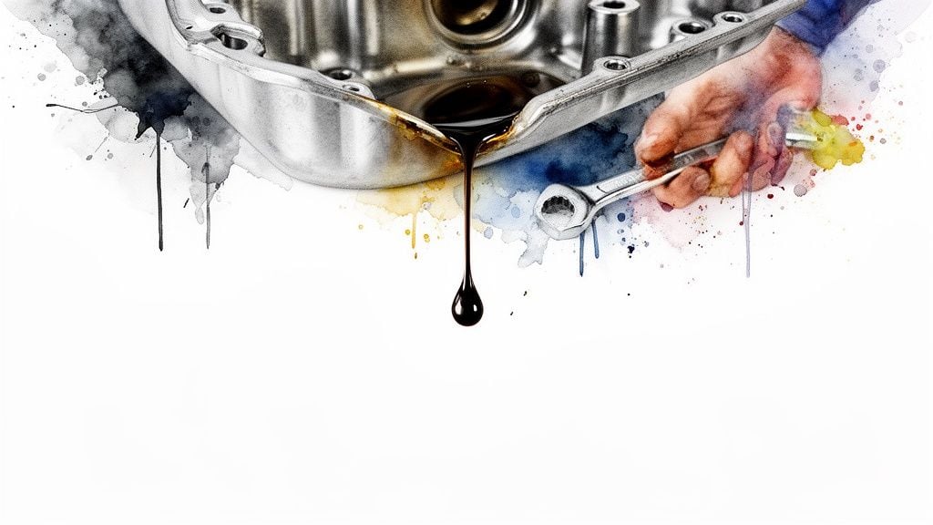 engine oil leaks oil drip