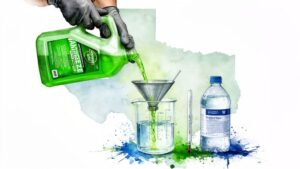 antifreeze mix with water fluid preparation