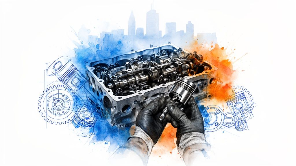 automobile motor rebuilding engine assembly