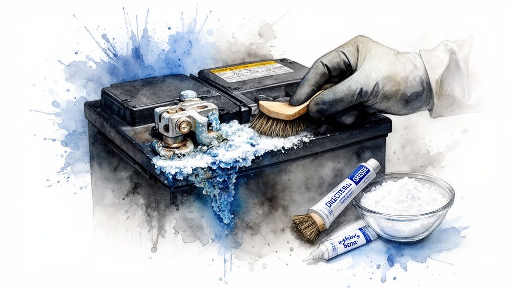 battery terminal corrosion prevention battery cleaning