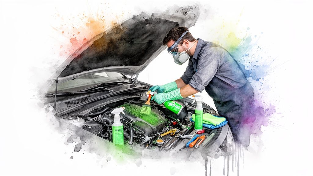 clean the engine engine cleaning