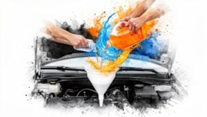 mixing coolant and water car fluids
