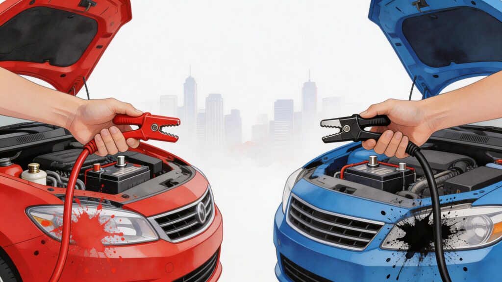 attach jumper cables jumper cables