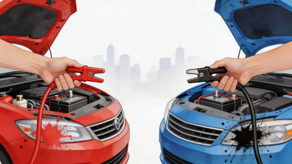 attach jumper cables jumper cables