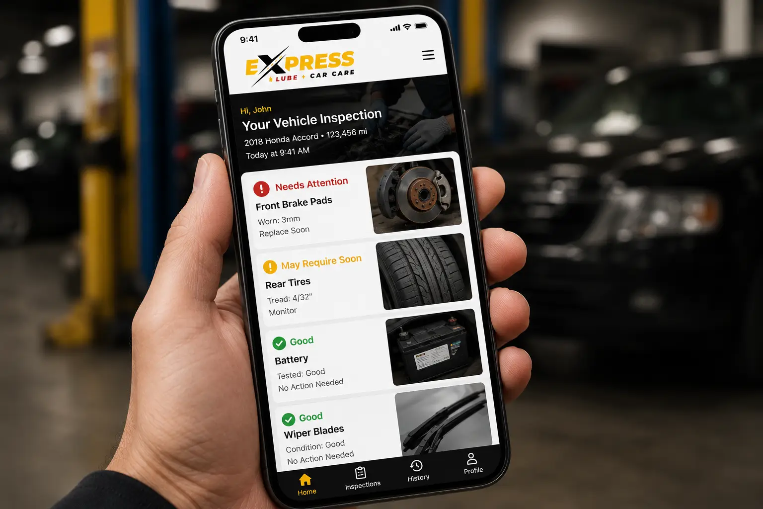 Vehicle inspection service in Haltom City, TX performed by ASE-certified technicians at Express Lube & Car Care