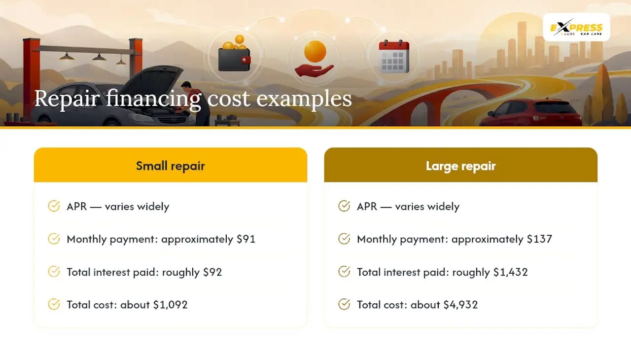 Graph comparing auto repair financing costs