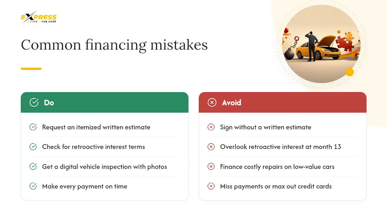 What financing mistakes do we see most often at the shop? — overview diagram