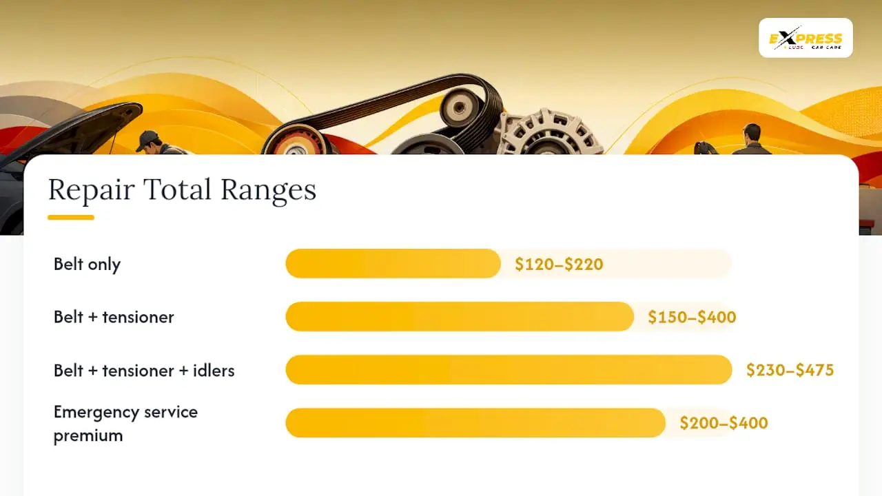 Cost breakdown of serpentine belt replacement components