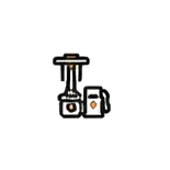 Stylized laboratory flask and small container icon