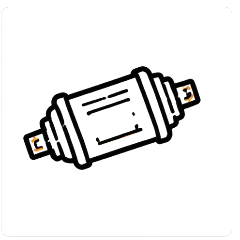Hand-drawn black and gray cylindrical roller illustration