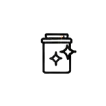 Pixel art black suitcase with sparkling highlights