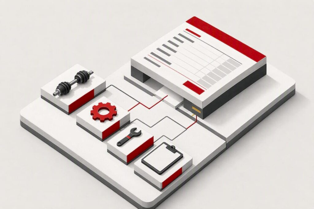 Isometric CV axle repair estimate title card