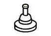 Black line drawing of a flanged cylindrical mechanical component