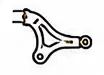 Black outline illustration of an automotive control arm