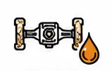Industrial valve with orange flame icon