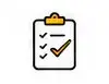 Clipboard checklist with yellow clip and checked boxes
