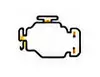Illuminated check engine warning light icon