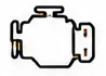 Pixel-art white electrical plug connector with yellow accents