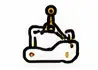 Cartoon bathtub with showerhead and rising steam