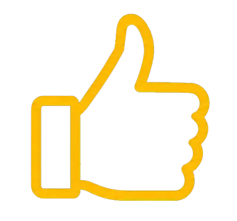 Yellow thumbs-up like icon