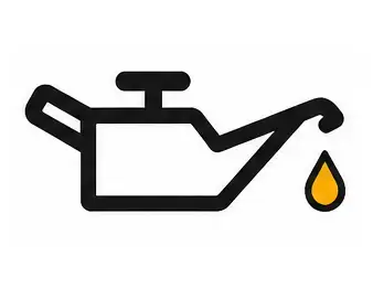 Black engine oil warning icon with yellow droplet