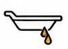 Black outlined funnel with dripping yellow liquid
