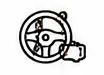 Cartoon hand holding a car steering wheel