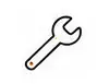 Simple wrench icon with orange accent
