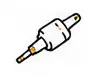 Illustration of a white automotive spark plug