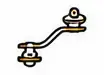 Illustration of a curved metal rod with mounting fittings