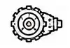 Line icon of a gear with central hub