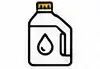Black outline detergent bottle icon with yellow cap