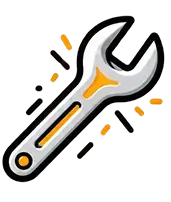 White wrench icon with orange accents