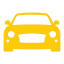 Yellow pixel art car icon