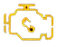 Pixelated yellow chain link icon on white background