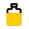 Yellow bottle with black cap icon