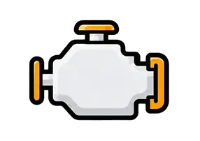 White fuel pump icon with yellow handles