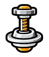 Stylized automotive shock absorber with yellow coil spring