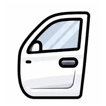 Illustration of a white car door with window