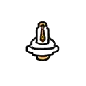 Pixel art automotive spark plug on white background