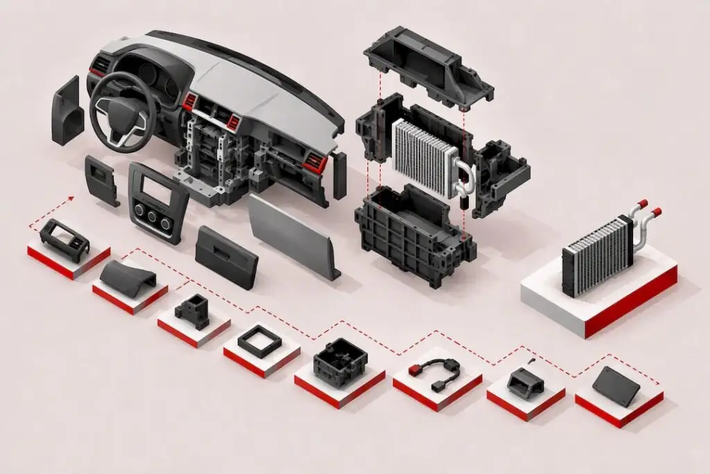 Abstract illustration of heater core labor complexity