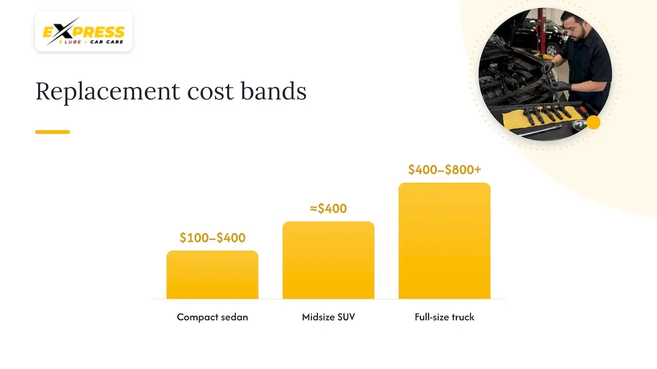 Ignition coil replacement cost range comparison