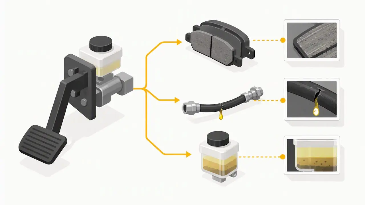 Diagnostic paths for common soft pedal causes