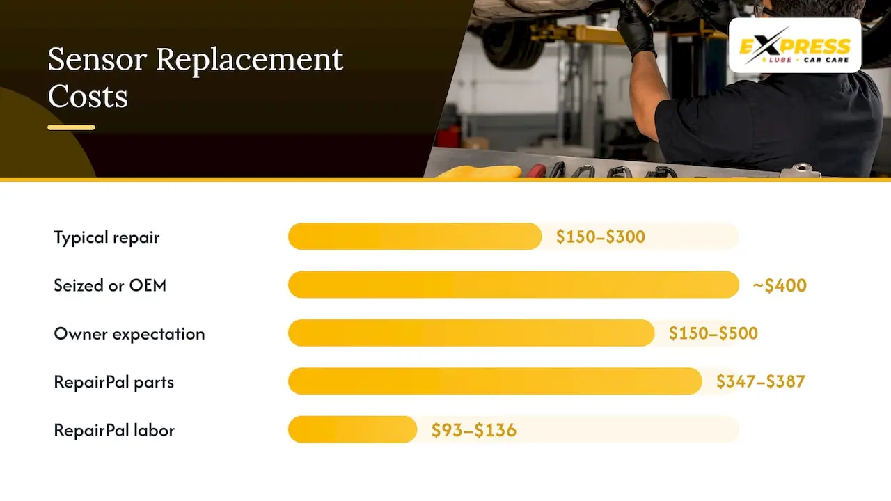 Oxygen sensor repair cost ranges compared
